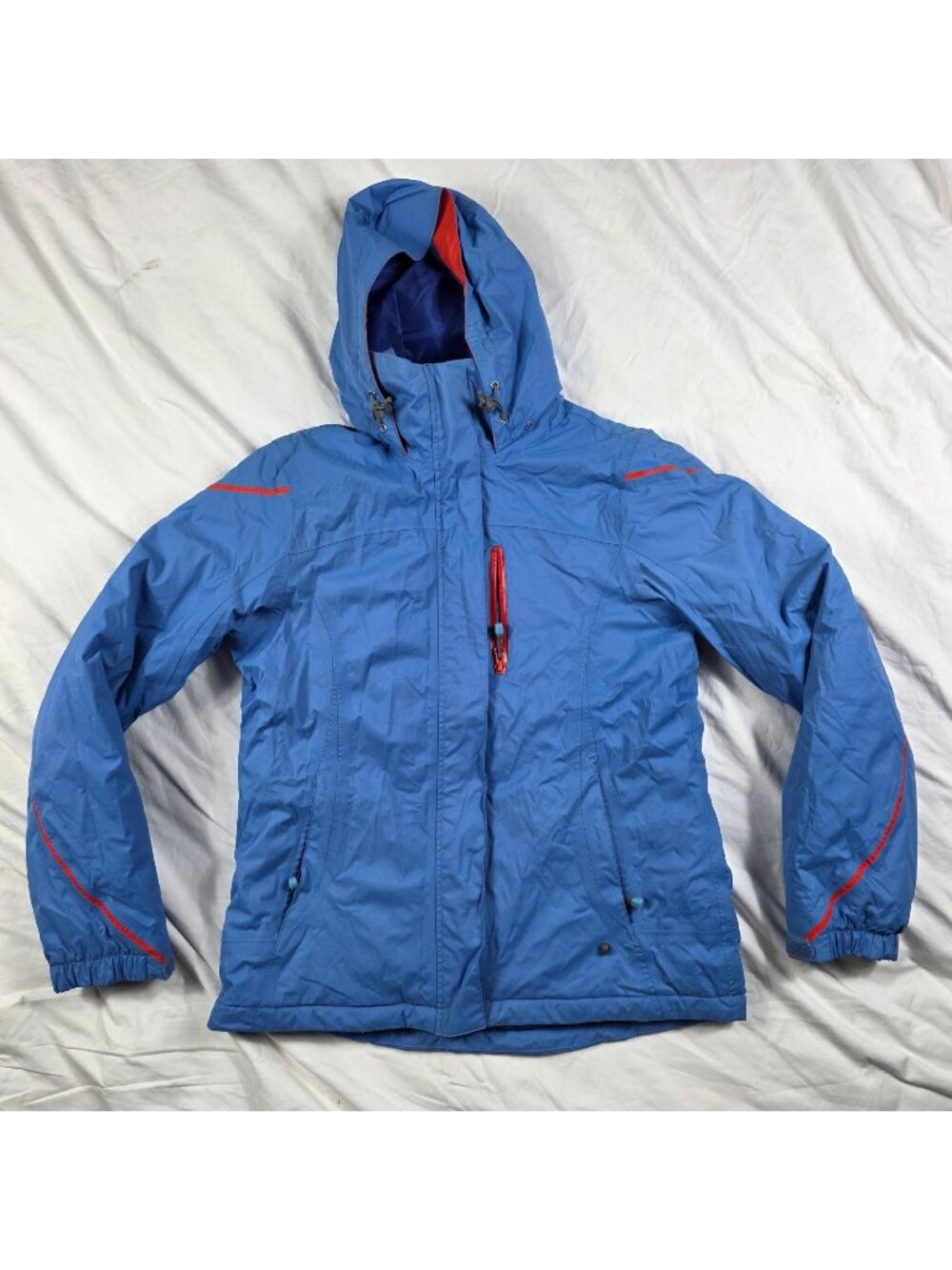 Lands End Boys Blue Jacket Size S 6-8 Blue Hooded Winter Warm Casual Outdoors